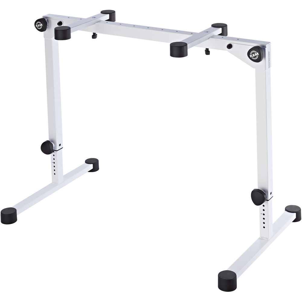 K&M 18820 Omega Pro Table-Style Keyboard Stand with Foldable Legs - White