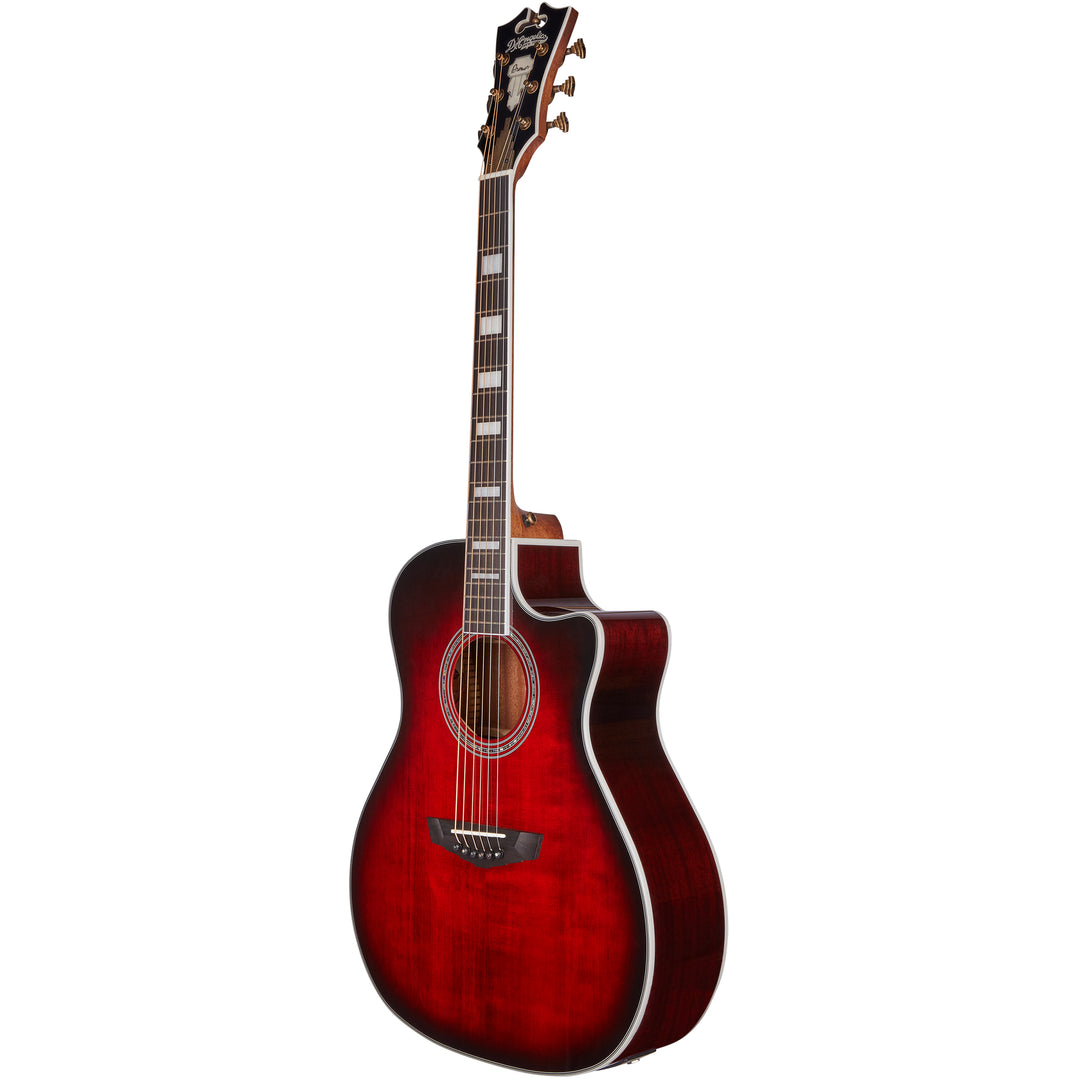 D'Angelico Premier Gramercy Acoustic Guitar - Translucent Black Cherry Burst