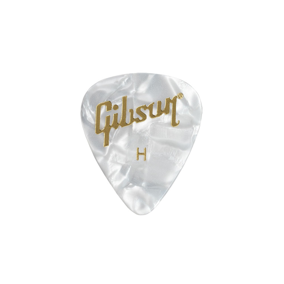 Gibson GG-74HW/12 Standard Pick HEAVY - White Pearl (12 Pack)