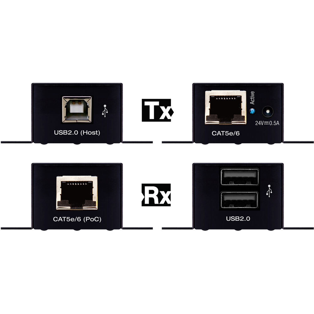 Key Digital KD-XUSB2 USB 2.0 Over CAT5e/6 Extender Kit - 164’