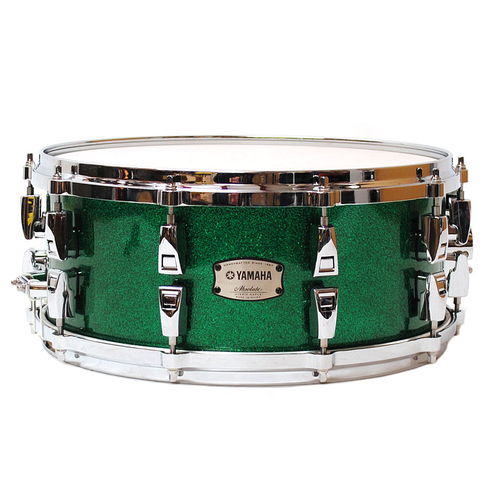 Yamaha AMS1460 Snare Drum Absolute Hybrid Maple 14” x 6” - Jade Green Sparkle