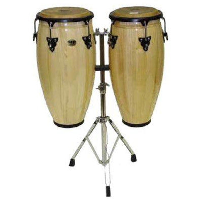 Mano Percussion MP1601-NA - 2 box Mano Double Conga Set 10&11" Natural W/Stand