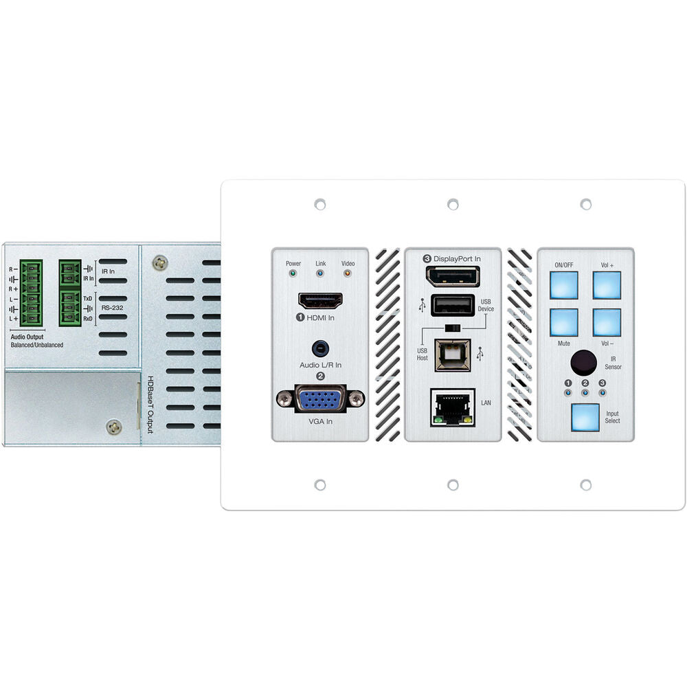 Key Digital KD-X3X1WUTX 4K/18G 3x1 HDBaseT Wall Plate Transmitter with Auto Switching - 328’