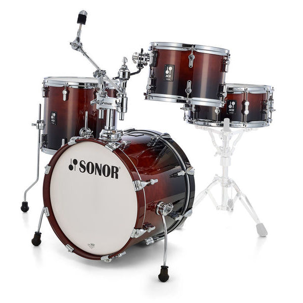 Sonor AQ2 Bop Set 4-Piece Drum Kit with Cymbal / Tom Holder - Brown Fade