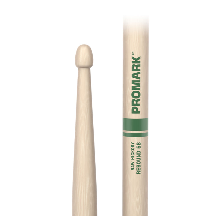 Promark RBHR565AW-Promark Rebound 5A Raw Hickory Drumsticks, Acorn Wood Tip
