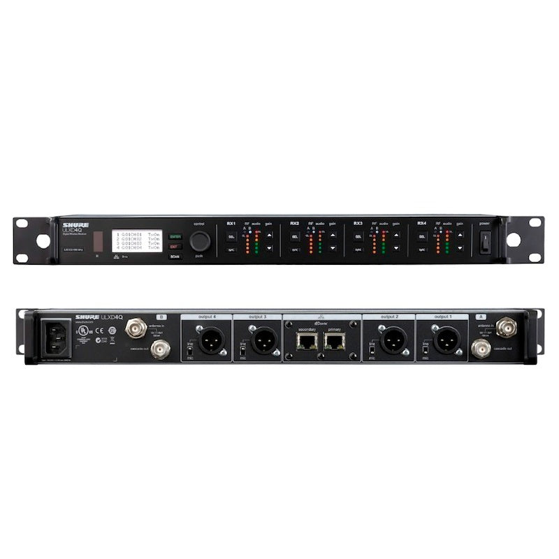 Shure ULXD4Q-V50 Quad-Channel VHF Digital Wireless Receiver 174 to 216 MHz
