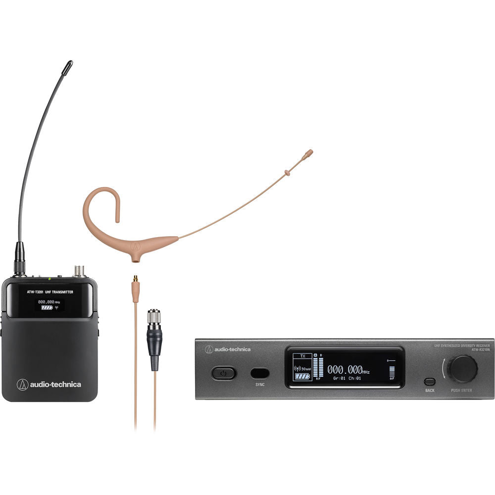 Audio-Technica ATW3211N 3000 Series Network Wireless System 470-530 MHz - BP892xcH Headworn Microphone (Beige)