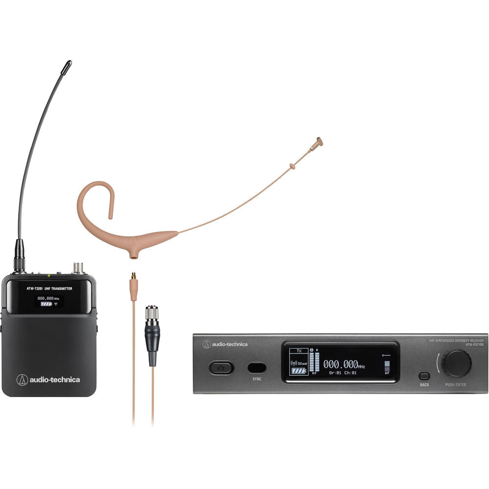 Audio-Technica ATW3211N 3000 Series Network Wireless System 470-530 MHz - BP894xcH Headworn Microphone (Beige)