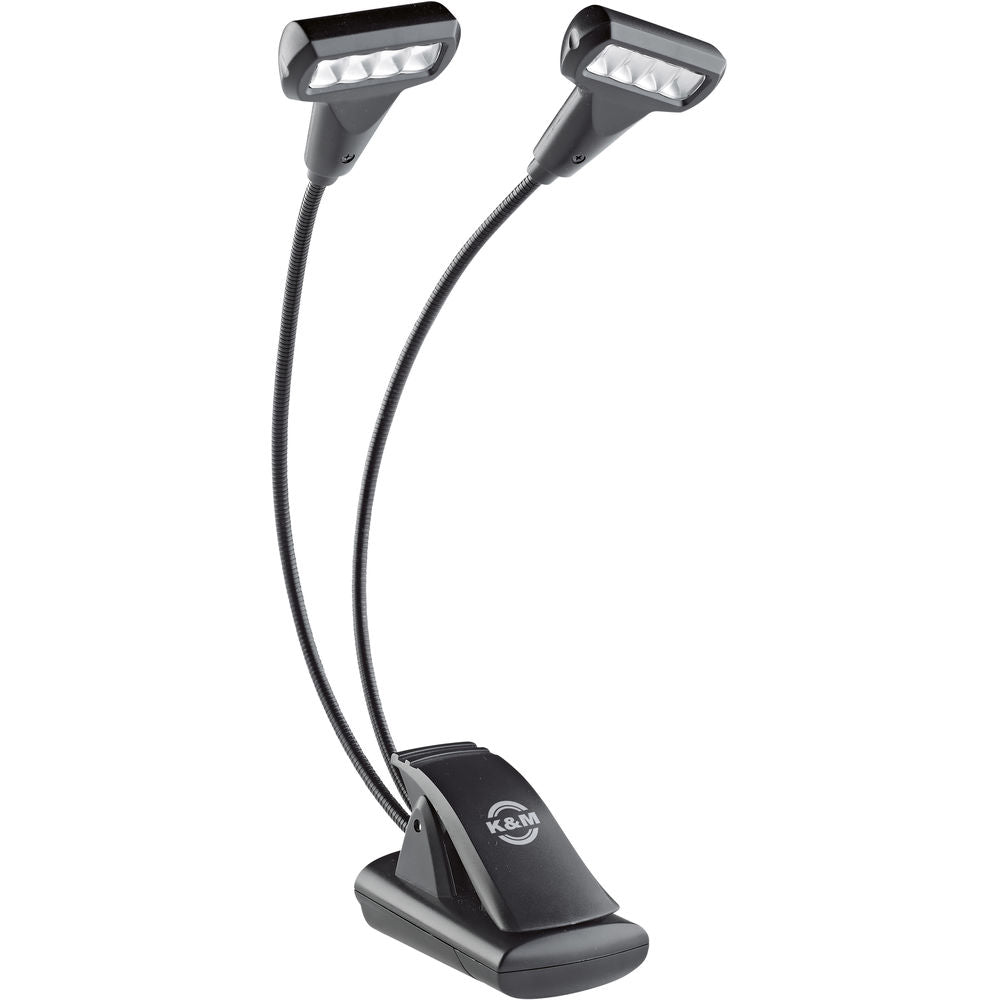 K&M 12273 Dual 4-LED T-Model FlexLight for Music Stands - Black