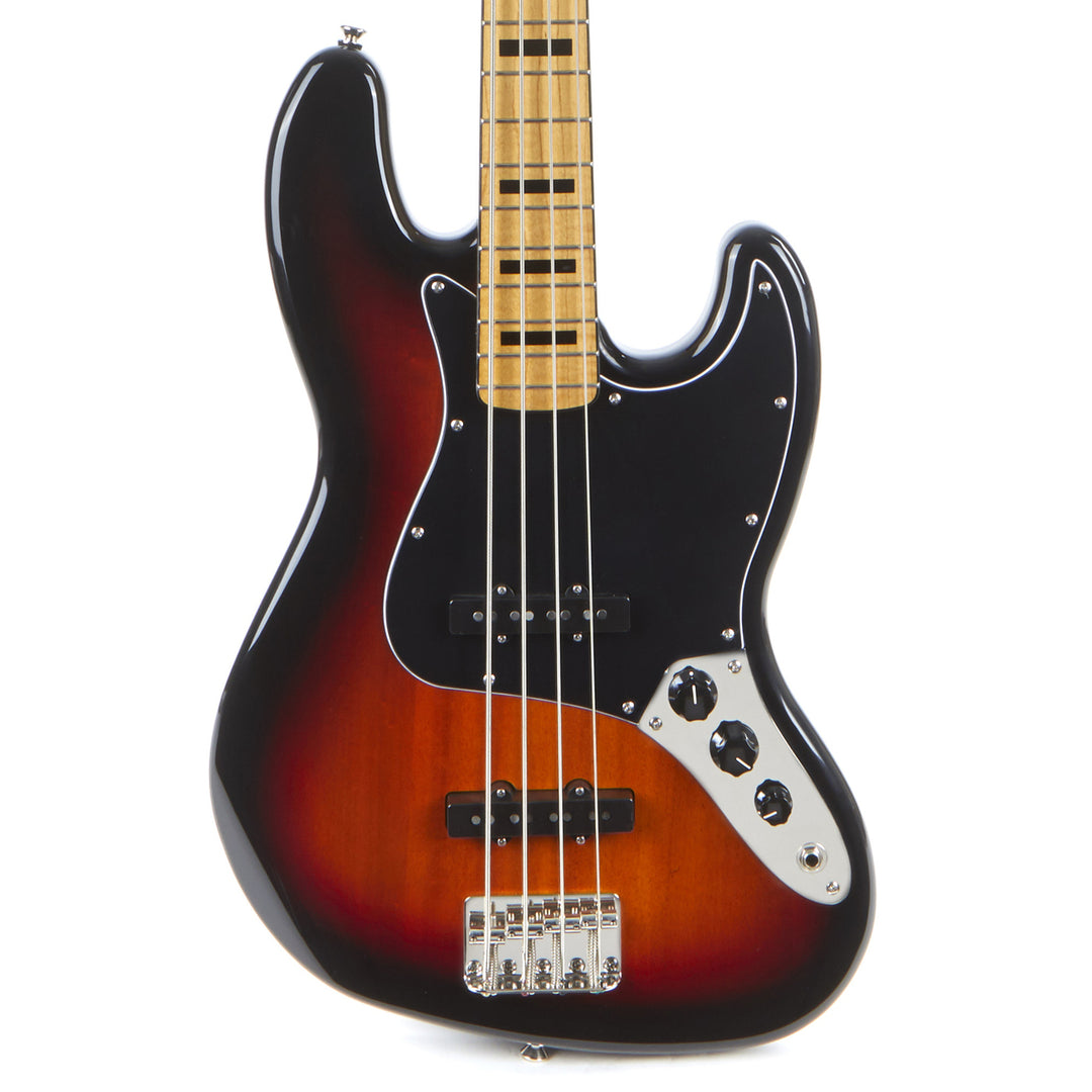 Squier Classic Vibe '70s Jazz Bass Maple Fingerboard Electric Bass Guitar - 3-Color Sunburst