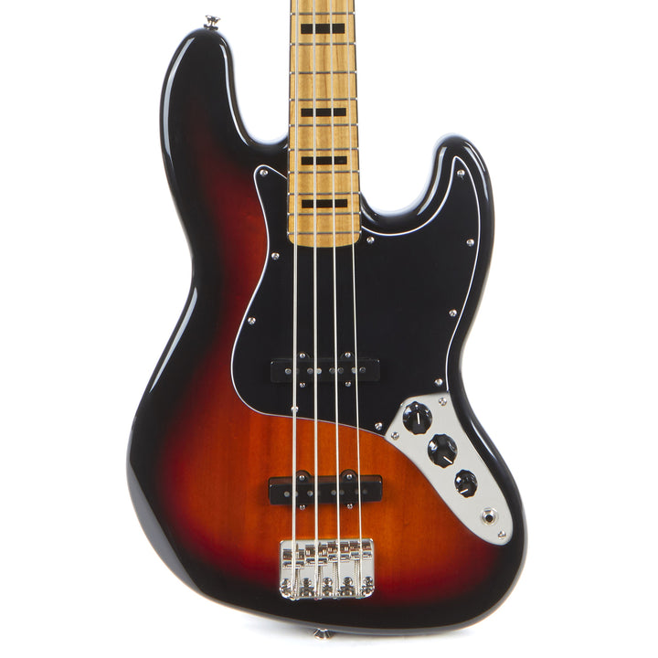 Squier Classic Vibe '70s Jazz Bass Maple Fingerboard Electric Bass Guitar - 3-Color Sunburst