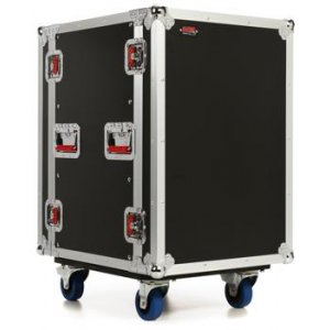 Gator G-Tour 16U Cast 16 Space 19'' Flight Rack w/ Casters, (2 locking)