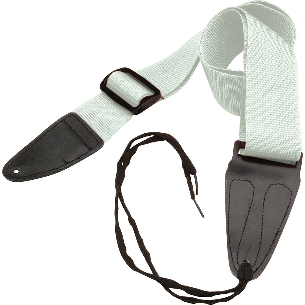 On-Stage GSA10 Guitar Strap with Leather Ends - White
