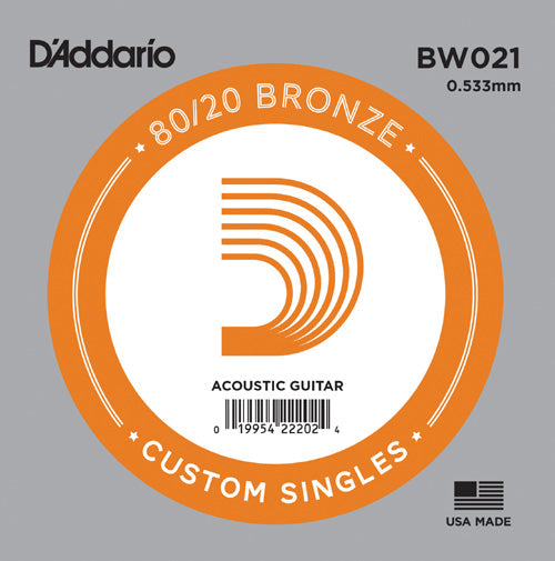 D'Addario BW021 - SINGLE 80/20 BRONZE WND 021