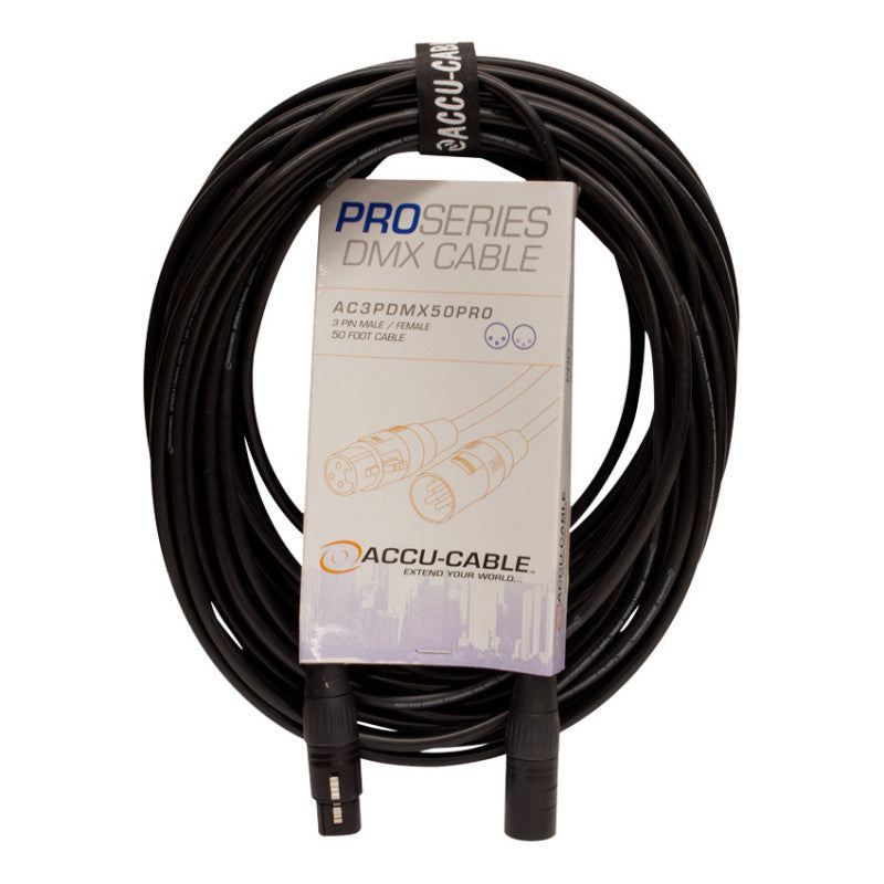 Accu-Cable Professional 3-Pin DMX Cable 50 Feet
