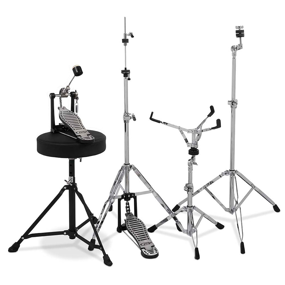 PDP Center Stage 5-Piece Complete Drum Kit w/ Hardware, Cymbals & Throne (7x10, 8x12, 14x16F, 16x22, 5x14 Snare) - Iridescent Black Sparkle