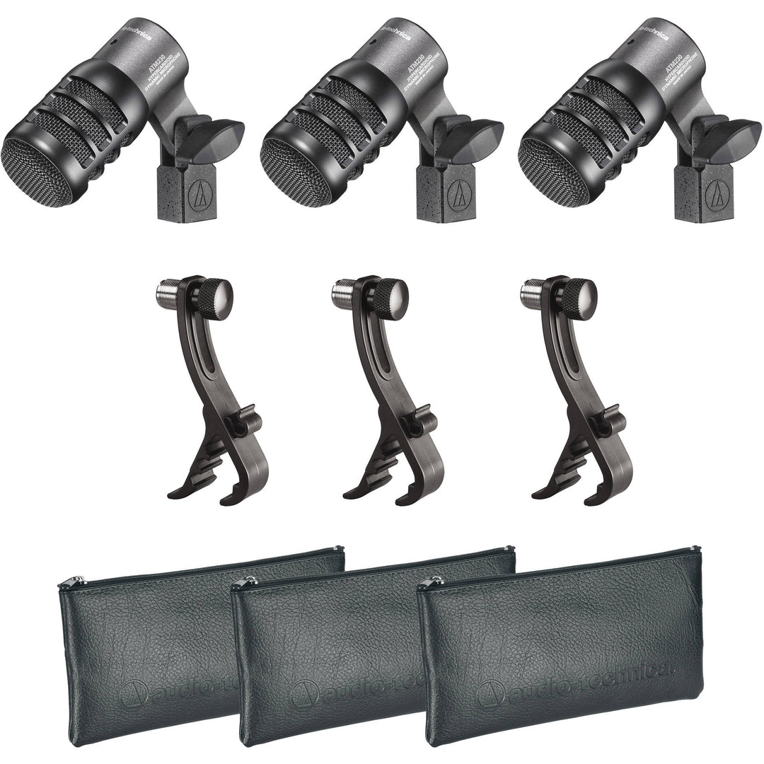 Audio-Technica ATM230PK Hyper-Cardioid Dynamic Instrument Microphone (3-Pack)