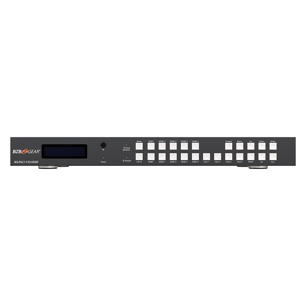 BZBGEAR - 11X2 Presentation Scaler Switcher w/VGA/HDMI/YPbPr/CV/HDBaseT Input and Output