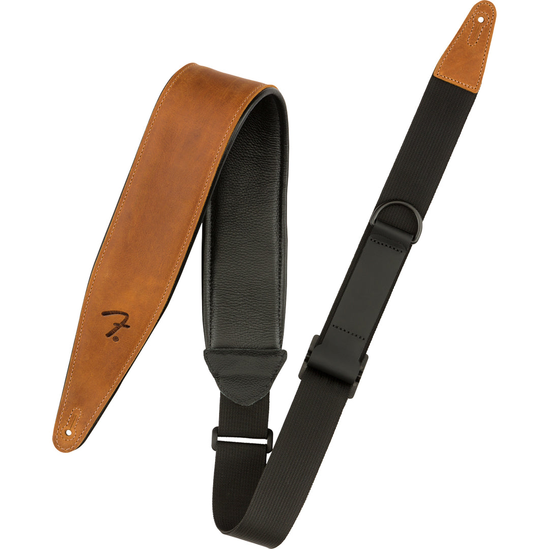 Fender Right Height 2 Leather Guitar Strap - Cognac