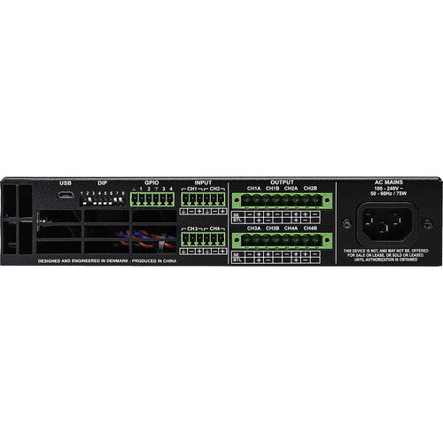 Ashly 1/2U Power Amplifier: 4x125W/4-8 Ohms, 70/100V