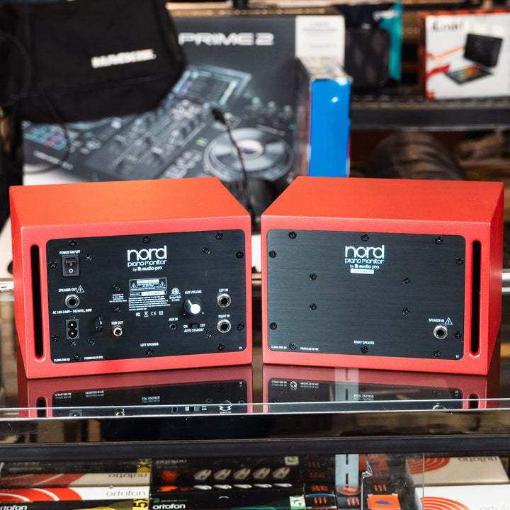 Nord Piano Monitors w/ Mounting Brackets (Pair) - Red (Open Box)
