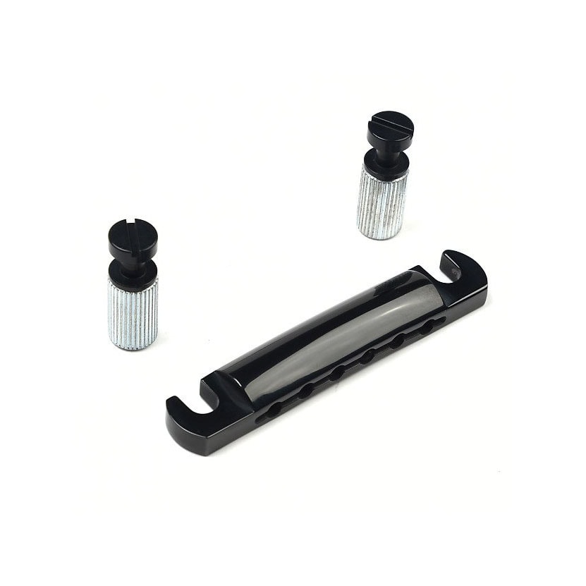 Gibson Bar Tailpiece w/ Studs - Black Chrome