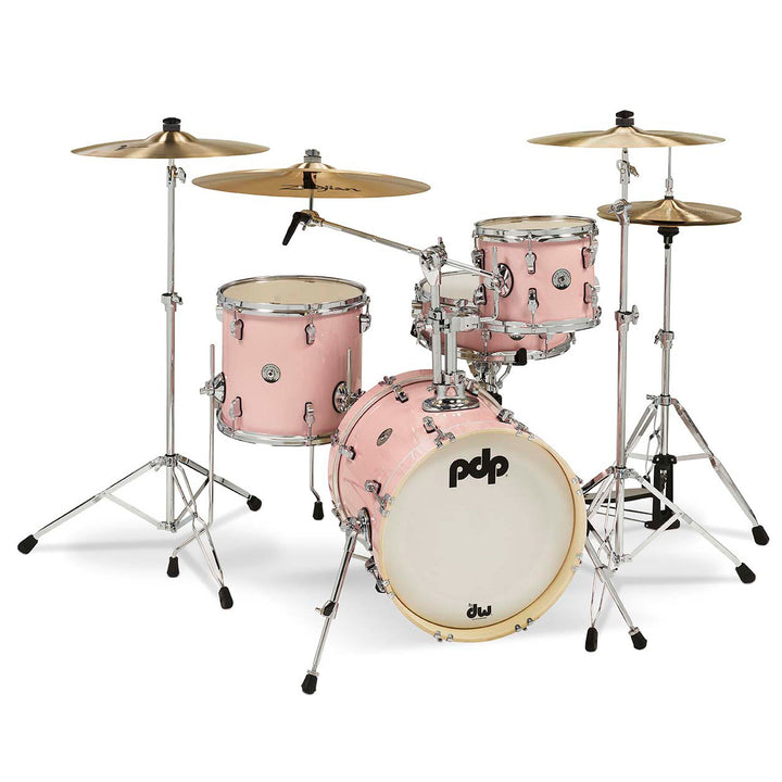 PDNY1604PR- PDP New Yorker 4-Piece Kit FinishPly Shell Pack (14x16 w/ BDM, 8x10, 12x13FT, 5x14 Snare) - Pale Rose Sparkle