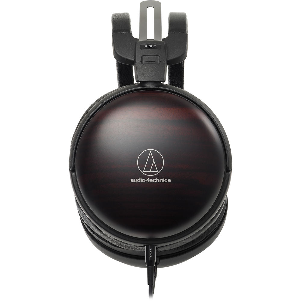 Audio-Technica Consumer ATH-AWKT Audiophile Closed-Back Dynamic Wooden Headphones - Striped Ebony