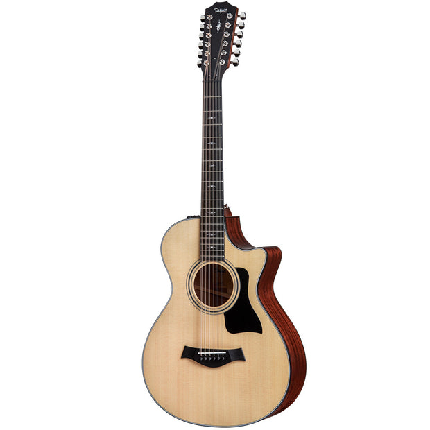 Taylor Guitars 352ce, West African Crelicam Ebony Fretboard, Expression System ® 2 Electronics, Venetian Cutaway with Taylor Deluxe Hardshell Brown Case