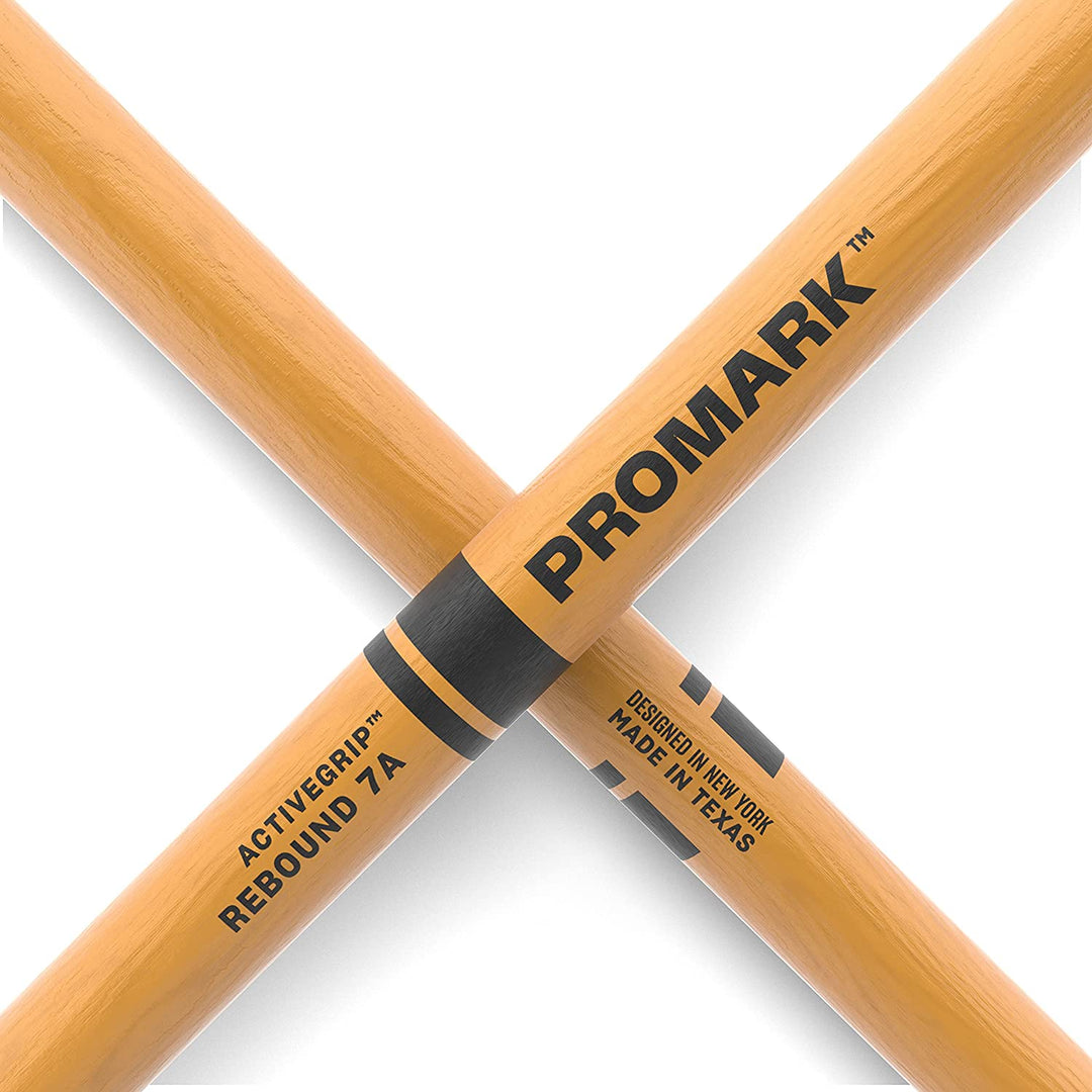 Promark R7AAGC-Promark Rebound 7A Activegrip Clear  DrumSticks With Acorn Tips