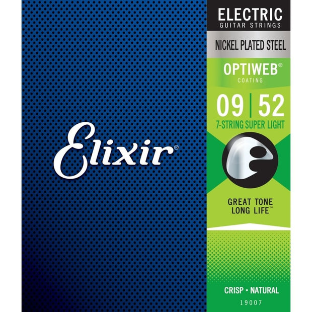 Elixir Electric Guitar Optiweb 7 String Super Light 9-52