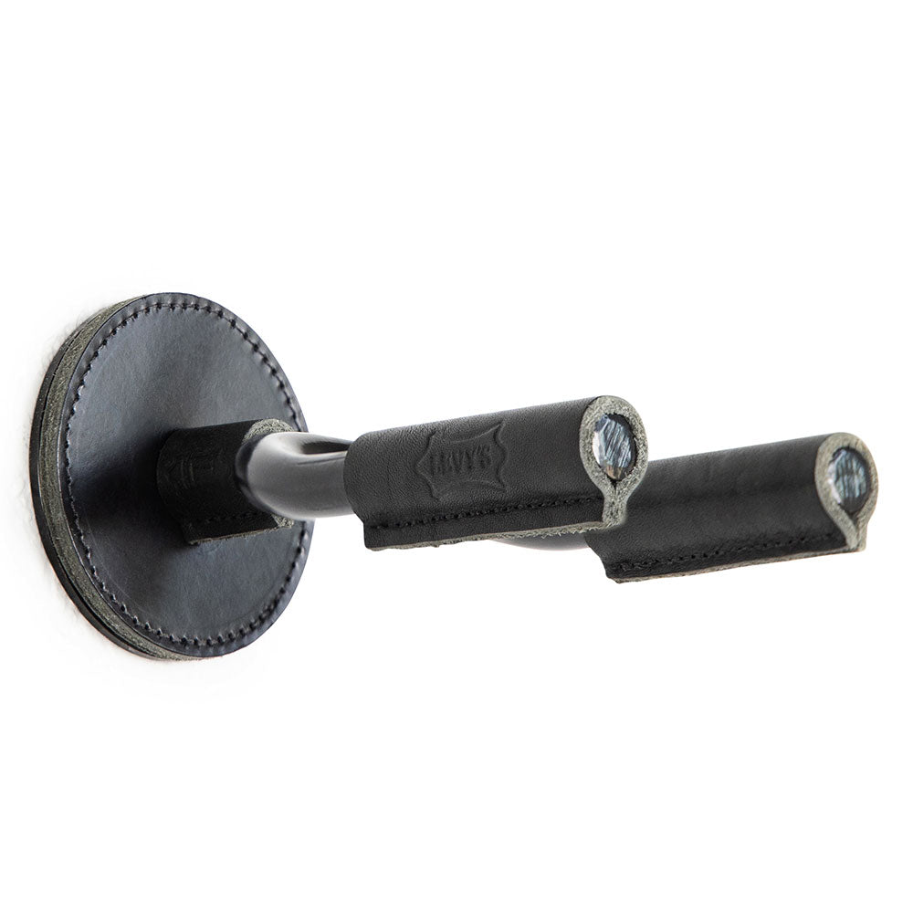 Levy's Forged Guitar Hanger - Black w/ Black Leather