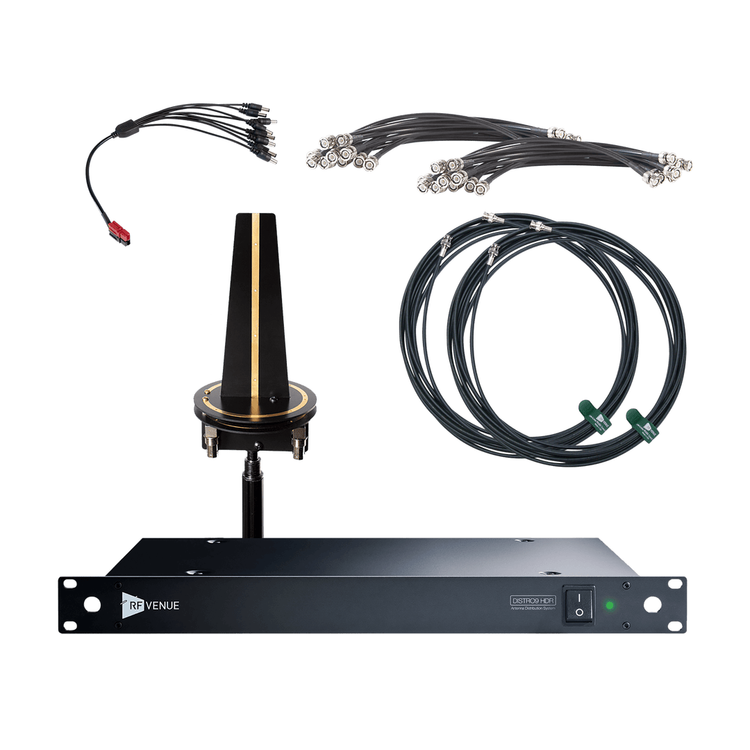 Audio-Technica RF Venue DISTRO9 HDR Antenna Distribution System and Diversity Omni Antenna Bundle