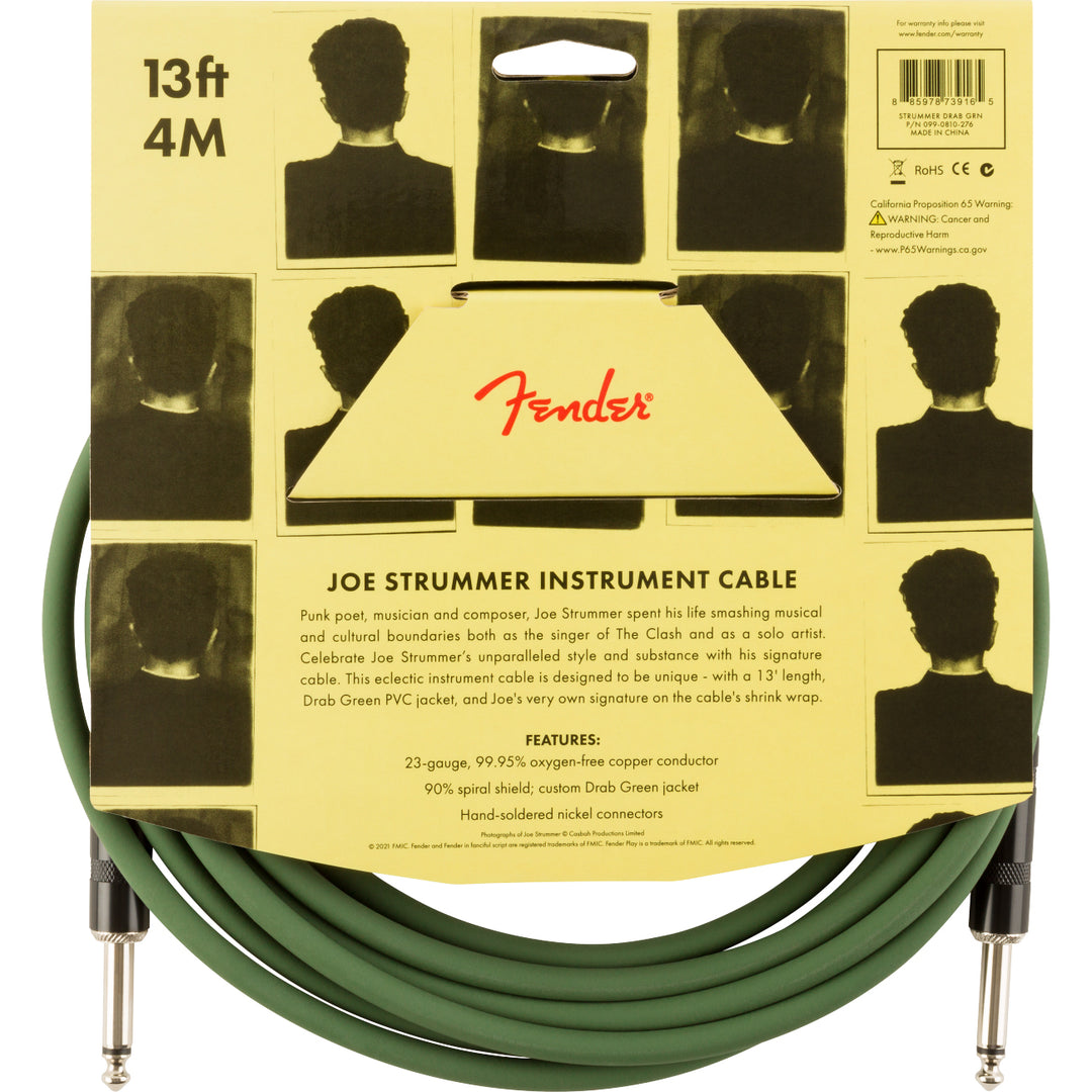 Fender Joe Strummer Pro 13’ Instrument Cable - Drab Green