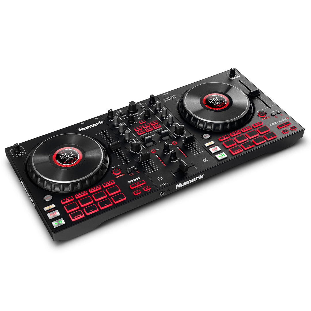 Numark Mixtrack Platinum FX 4-Deck Advanced DJ Controller w/ Jog Wheel Displays & Effects Paddles