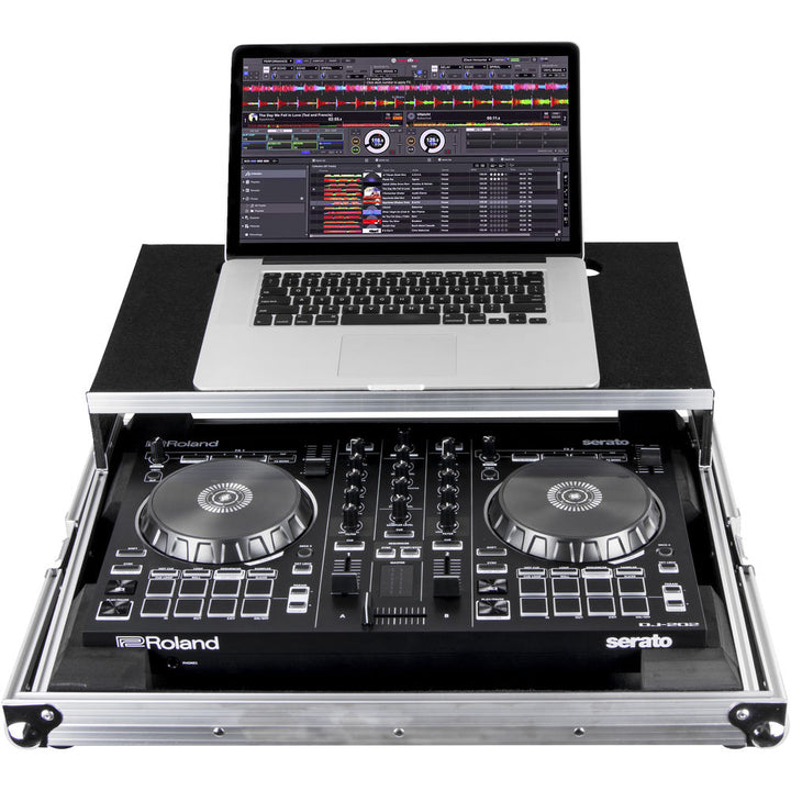 Odyssey FRGSDJ202 Flight Zone Low-Profile Glide Style Case for Roland DJ-202 DJ Controller - Silver