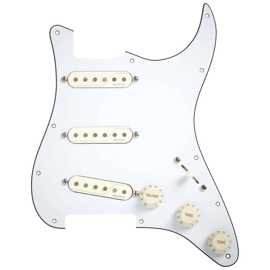 Fishman PRF-STR-WPG Fluence Loaded Pickguard - 3 Single Width Pickups for Strat®, White