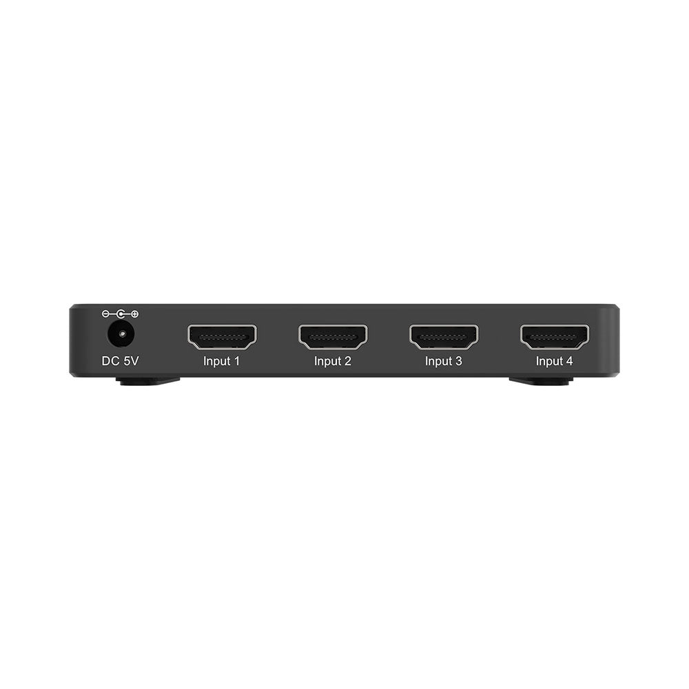 BZBGEAR - 4-Port 4K 18Gbps 60Hz HDMI 2.0 Switcher with IR Remote Control