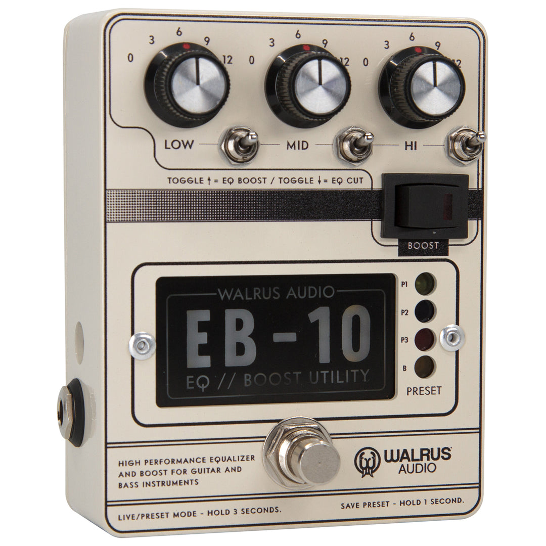 Walrus Audio EB-10 Preamp EQ Boost Guitar Effect Pedal - Cream