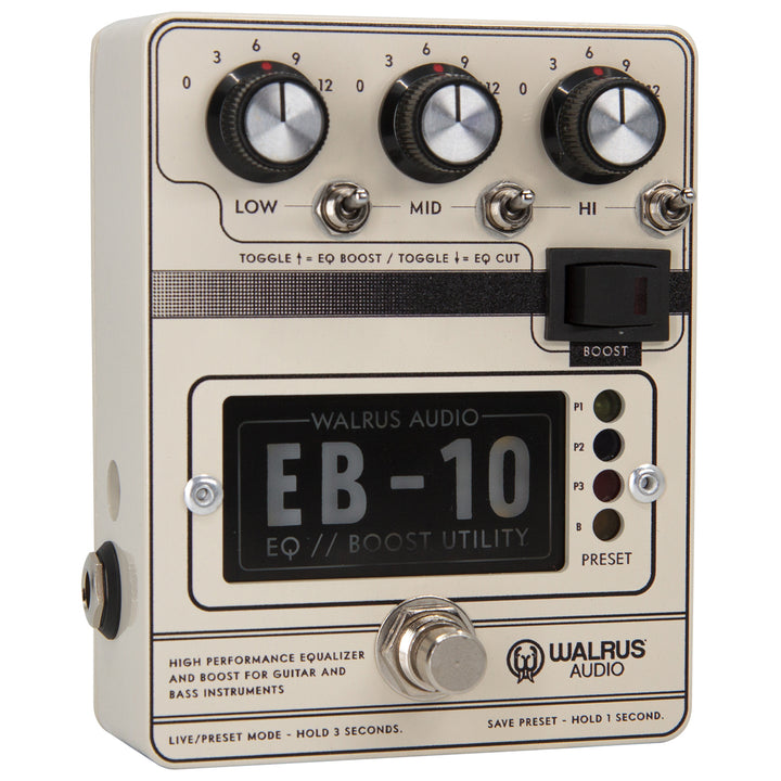 Walrus Audio EB-10 Preamp EQ Boost Guitar Effect Pedal - Cream