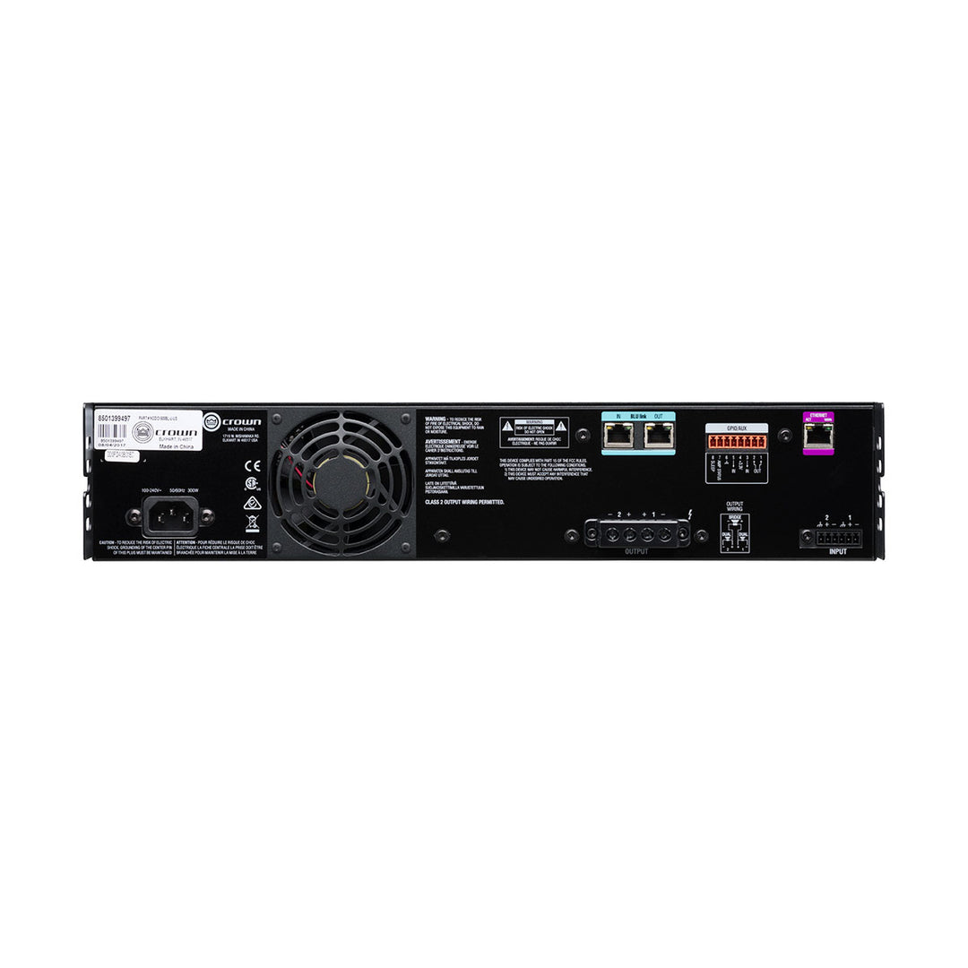 Crown CDi DriveCore 2|600BL Two-channel, 600W @ 2/4/8 ohms Power Amplifier with DSP +  BLU link, 70V/100V