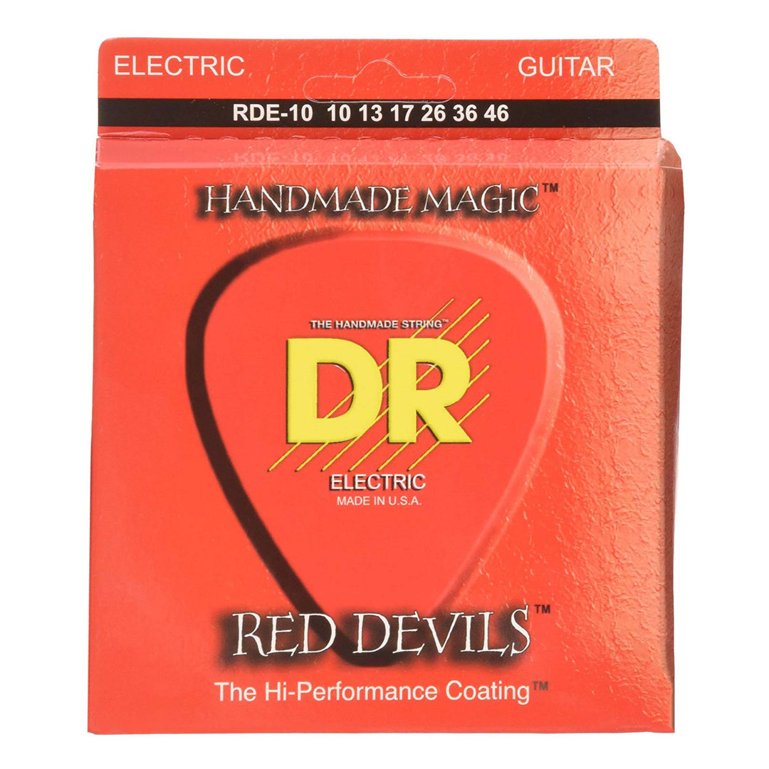 DR Strings RDE-10 (Medium) - RED DEVILS - RED Coated Electric: 10, 13, 17, 26, 36, 46