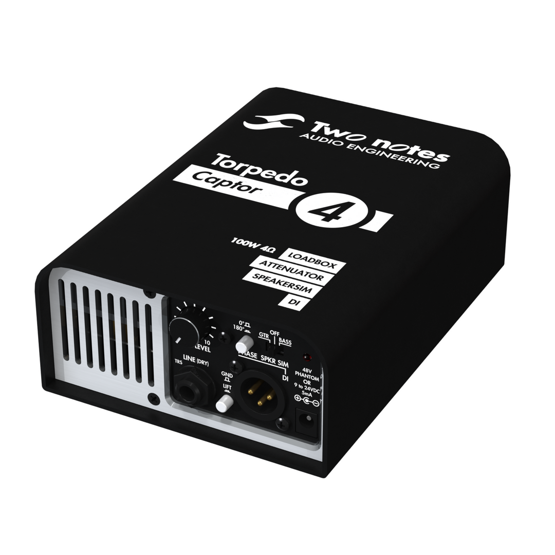 Two Notes Torpedo Captor (4 Ohm) Reactive Load Box, Attenuator, Amp DI and Analog Cab Simulator