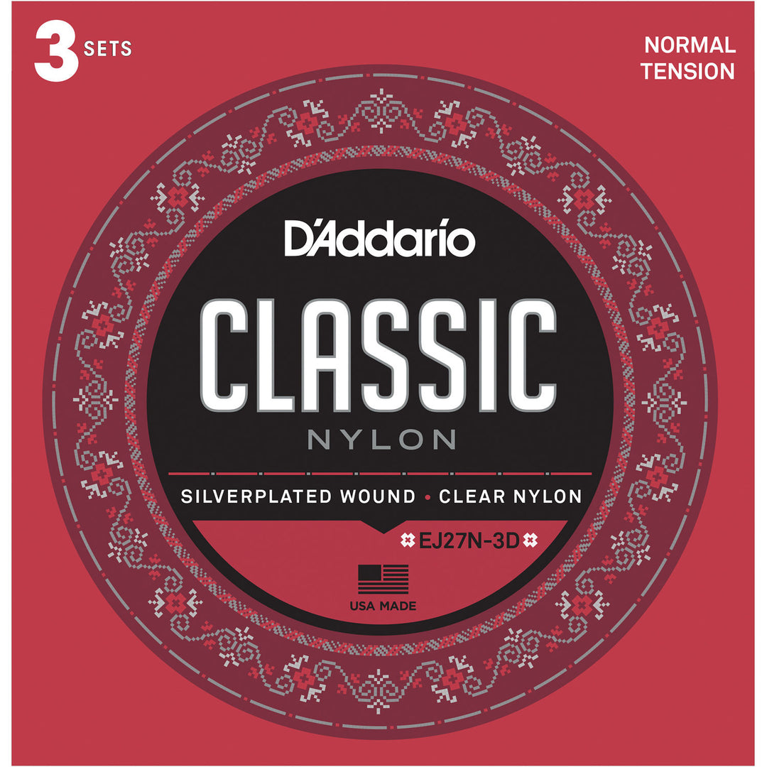 D'Addario EJ27N-3D - 3-PACK CLASSIC CLR/SILVER NORM