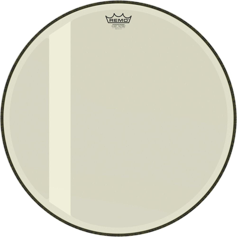 Remo P3-1020-00-FLT - 20'' Bass, Powerstroke® 3, Felt Felt Tone™, Hazy