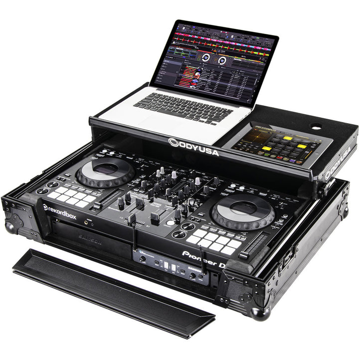 Odyssey FZGSPIDDJ8001 Flight Zone Glide Style Flight Case for Pioneer DDJ-800 w/ 2U Rack - Black
