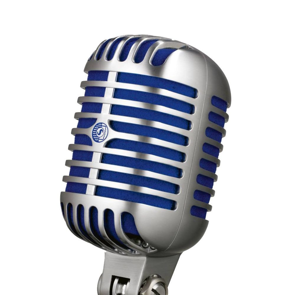 Shure Super 55 Supercardioid Dynamic Microphone (Chrome with Blue Foam)