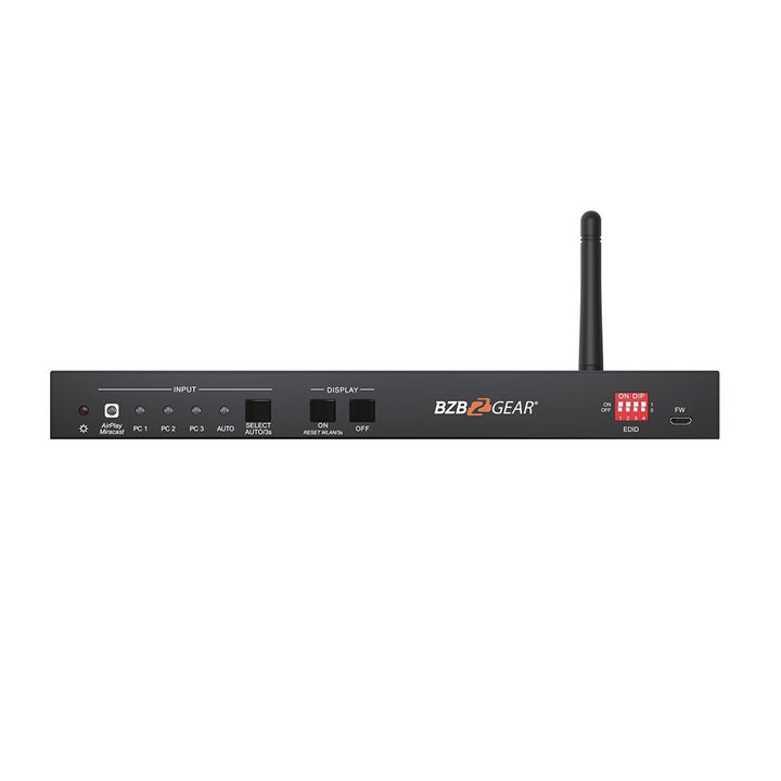 BZBGEAR v4-Port 4K Conference Room Wireless Presentation Switcher w/HDMI/USB-C/Soft Codec