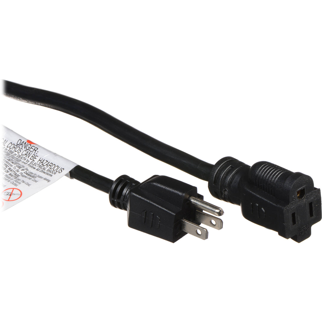 Accu-Cable AC Power Extension Cable 12-Gauge Black 50 Feet
