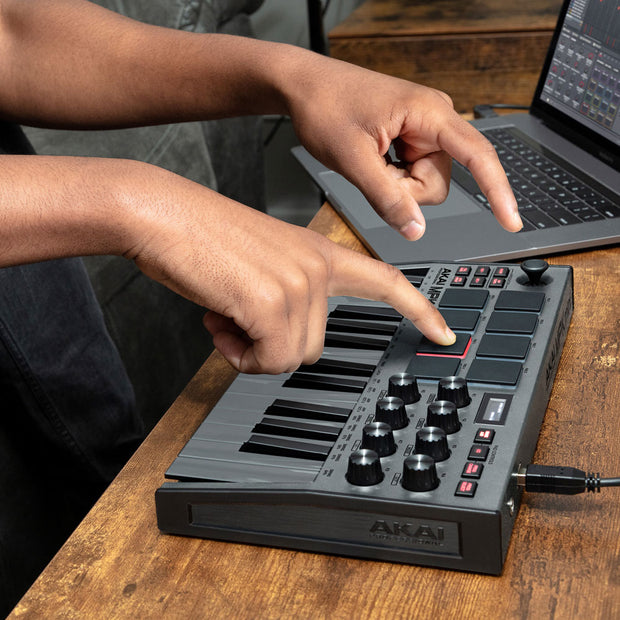 Akai MPK Mini Mk3 Portable USB MIDI Keyboard Controller - Grey 